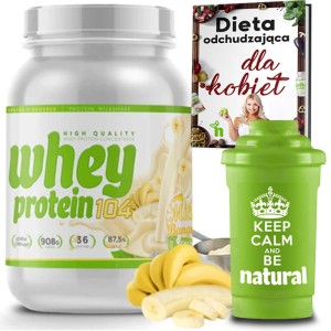 Koktajl proteinowy na odchudzanie - Whey Protein 104  908g, BANAN [Białko + dieta gratis + shaker]